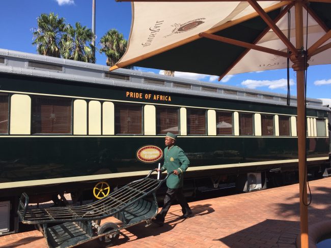 Loading our bags at Rovos Rail HQ, Pretoria
