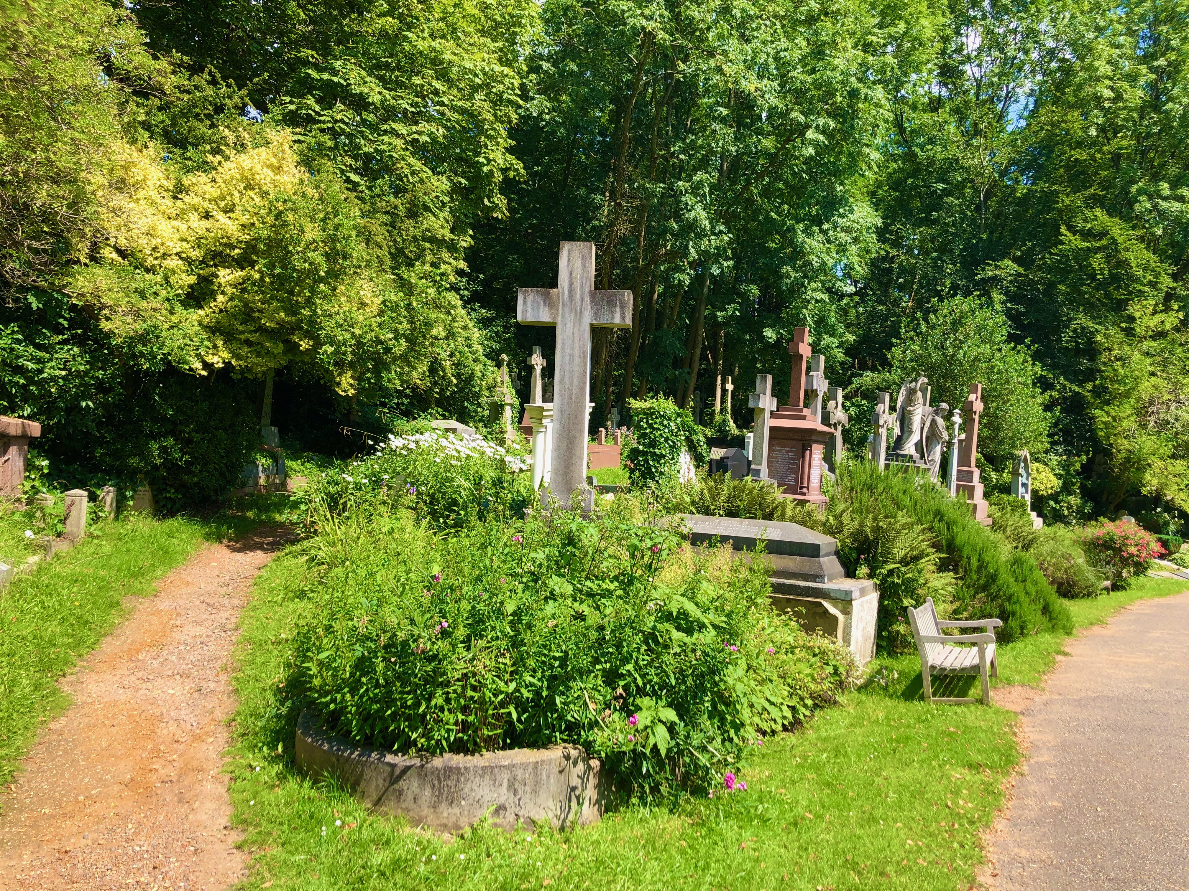 Highgate Cemetery (East) with Karl Marx' s grave at top