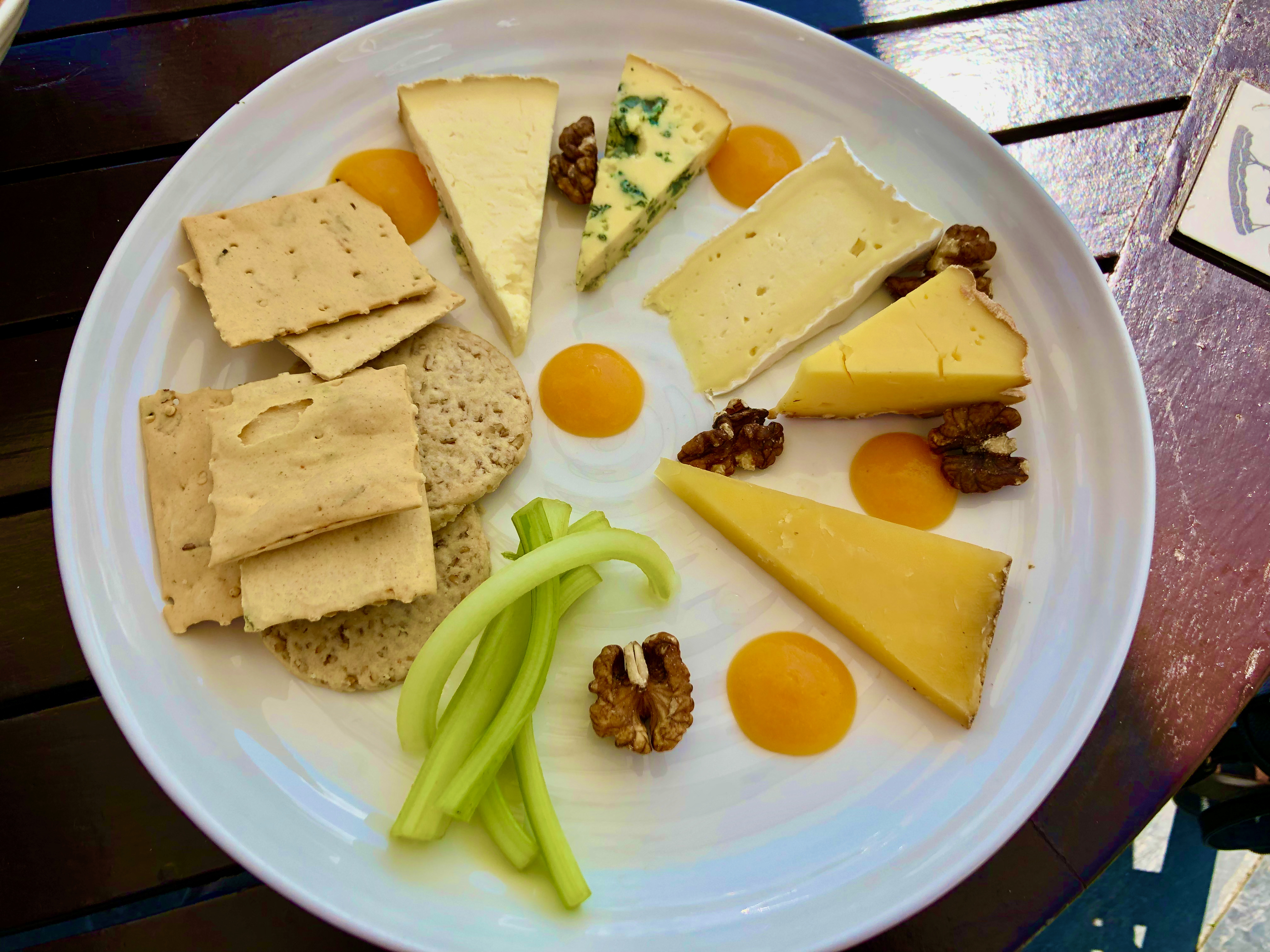 Top to bottom:
Lunch is served at Portmeirion
Welsh cheese board