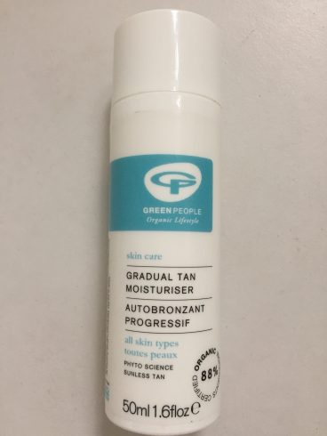 green people gradual face tan/packing advice
