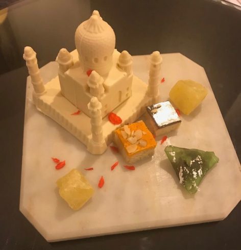 Taj Mahal in white chocolate by ITC Mughal
