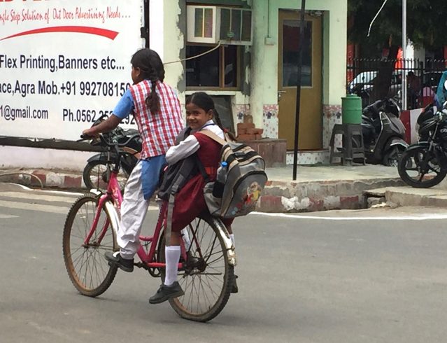 Off to school, Agra