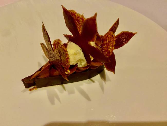 Valrhona chocolate 'hedgehog' dessert