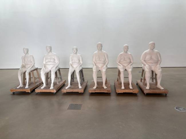 Women sculptures in Bharti Kher exhibition