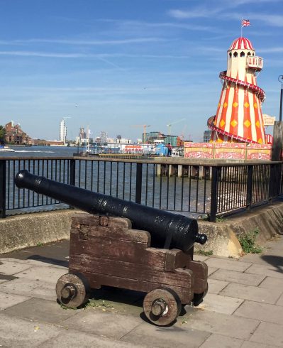 Canon near the Riverboat terminal, Greenwich