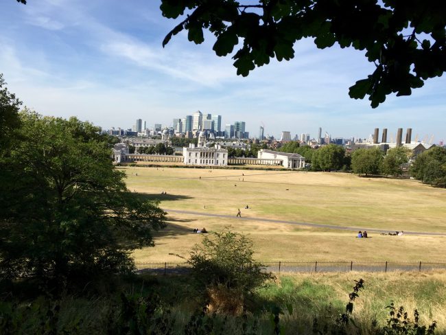 View near The Observatory, Greenwich, looking back down towards the River Thames