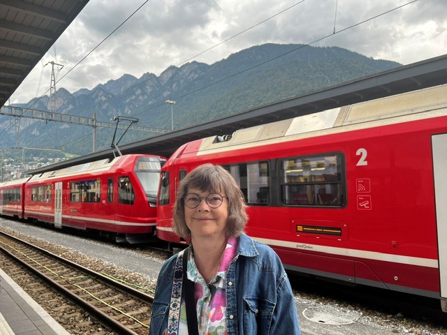 Livvy at the Bernina Express
