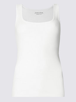 White cotton vest top