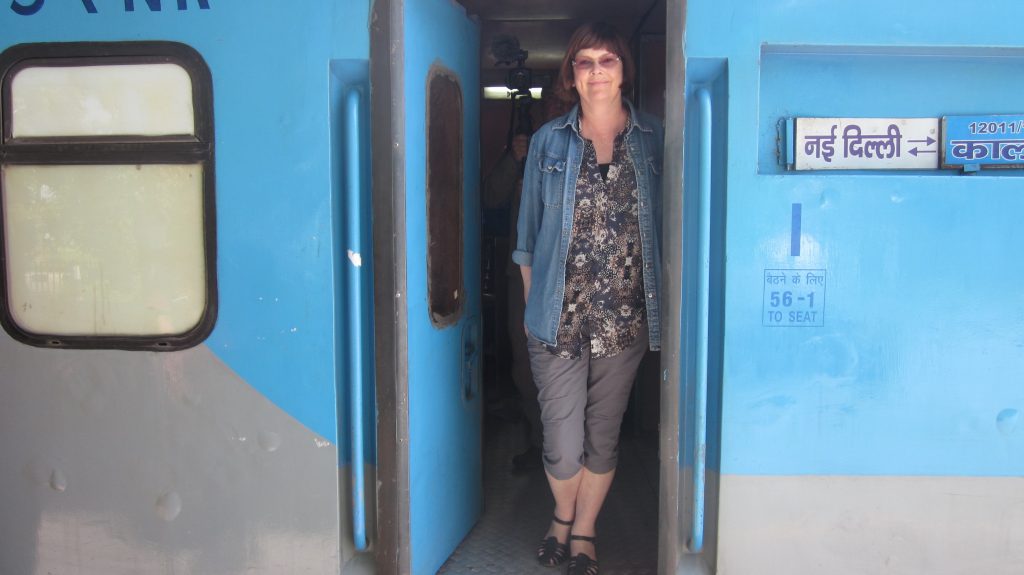 travel writer oliva on indian train